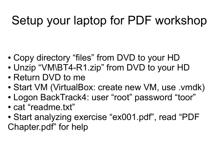 setup your laptop for pdf workshop