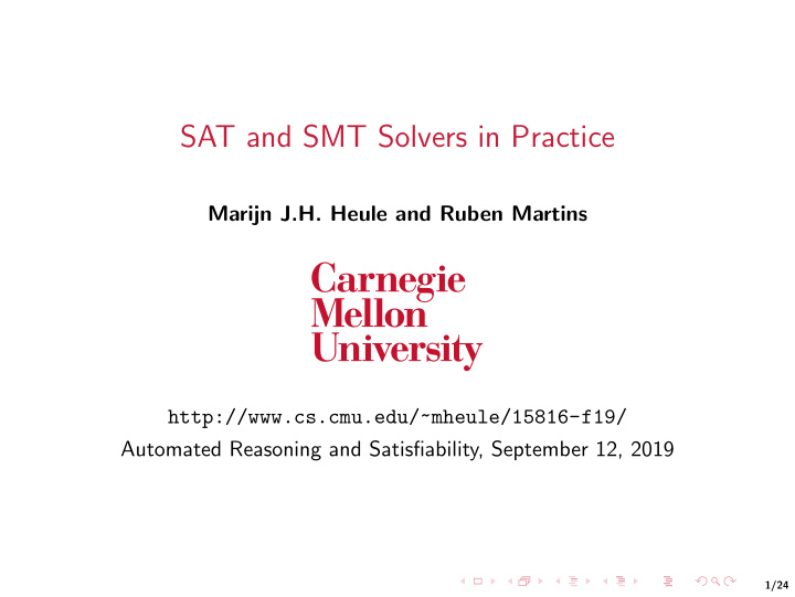 sat and smt solvers in practice