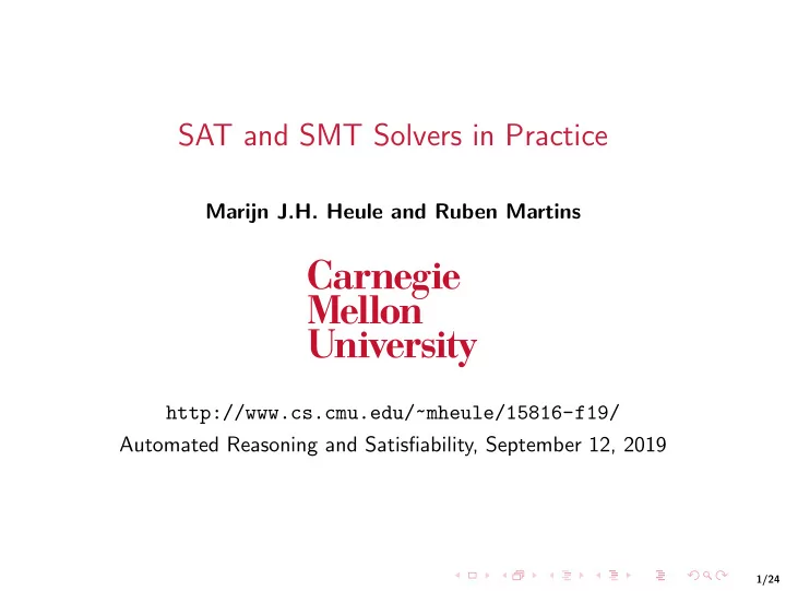 sat and smt solvers in practice