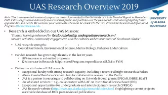 UAS Research Overview 2019  Note: This is an expanded version of a report on research presented to
