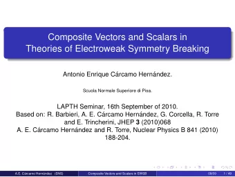 Composite Vectors and Scalars in  Theories of Electroweak Symmetry Breaking  Antonio Enrique C
