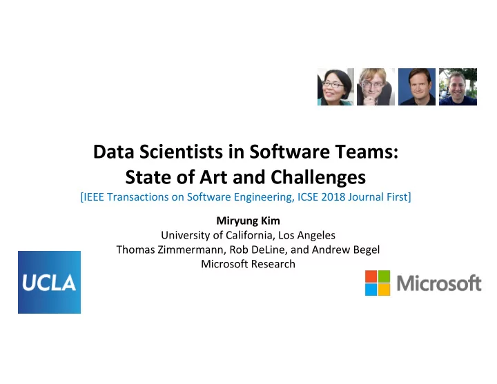 data scientists in software teams state of art and