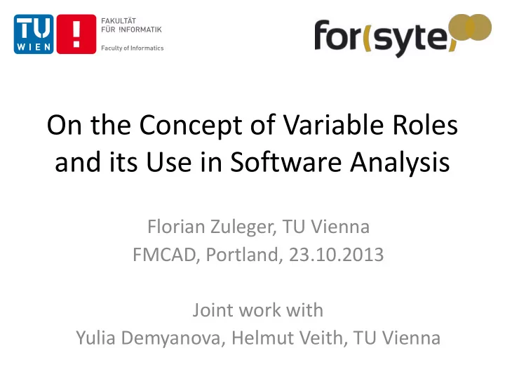 and its use in software analysis