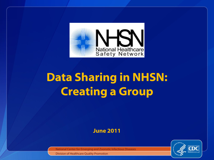 data sharing in nhsn creating a group