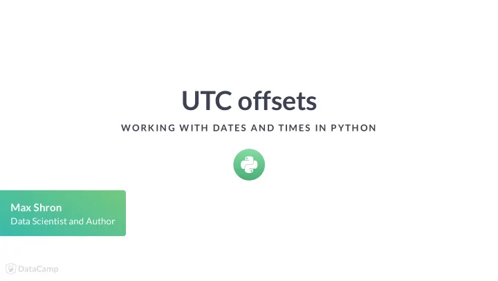 utc offsets