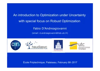 An introduction to Optimization under Uncertainty  0-1 Multiband Robust Optimization*  with special