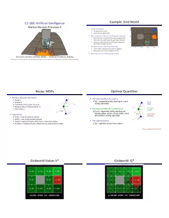 Example: Grid World  CS 188: Artificial Intelligence  Markov Decision Processes II    A