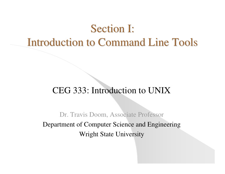 section i section i introduction to command line tools