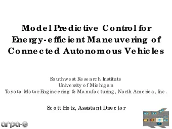 Mode l Pre dic tive  Control for  E  ne rg y- e ffic ie nt Ma ne uve ring  of  Conne c te d
