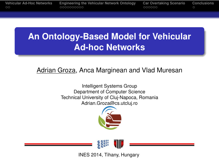 an ontology based model for vehicular ad hoc networks