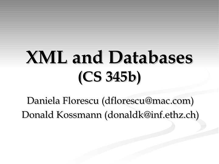 xml and databases xml and databases