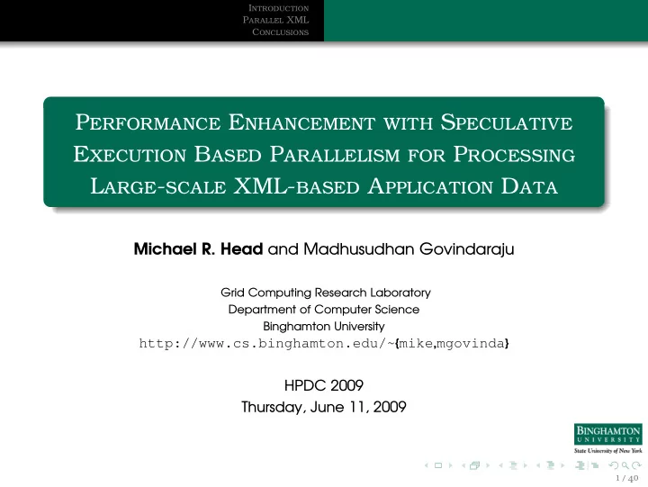 performance enhancement with speculative execution based