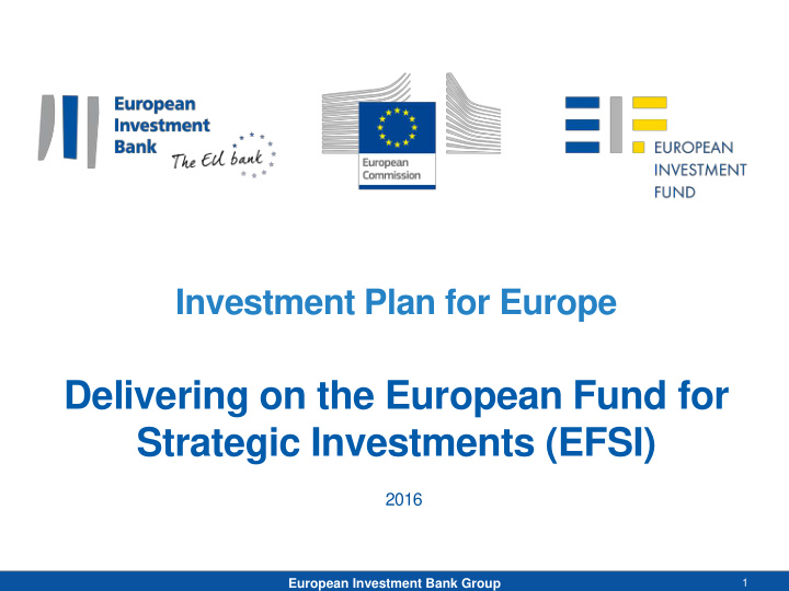 delivering on the european fund for