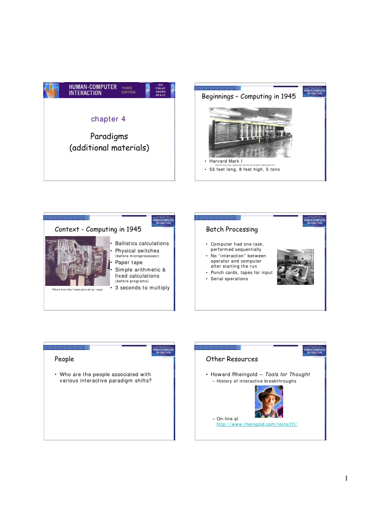 paradigms additional materials