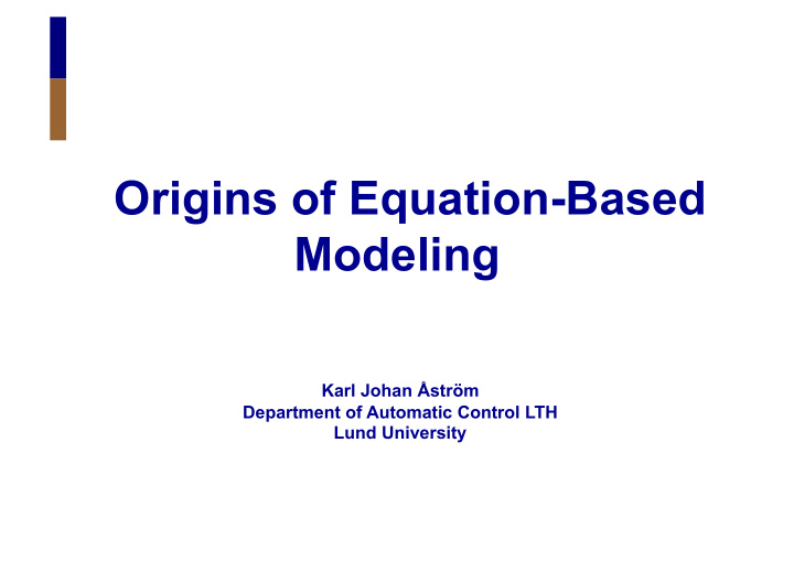 origins of equation based