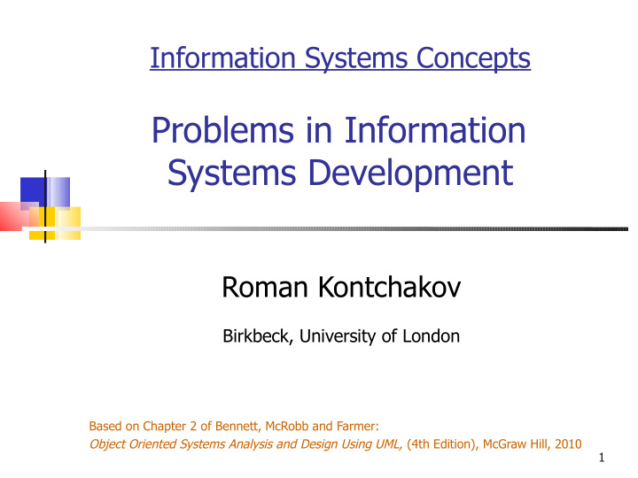 problems in information systems development