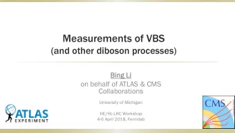 Measurements of VBS  (and other diboson processes)  Bing  ng Li  Li  on behalf of ATLAS &amp; CMS