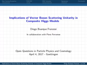 Implications of Vector Boson Scattering Unitarity in  Composite Higgs Models  Diogo Buarque