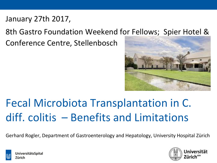 fecal microbiota transplantation in c diff colitis