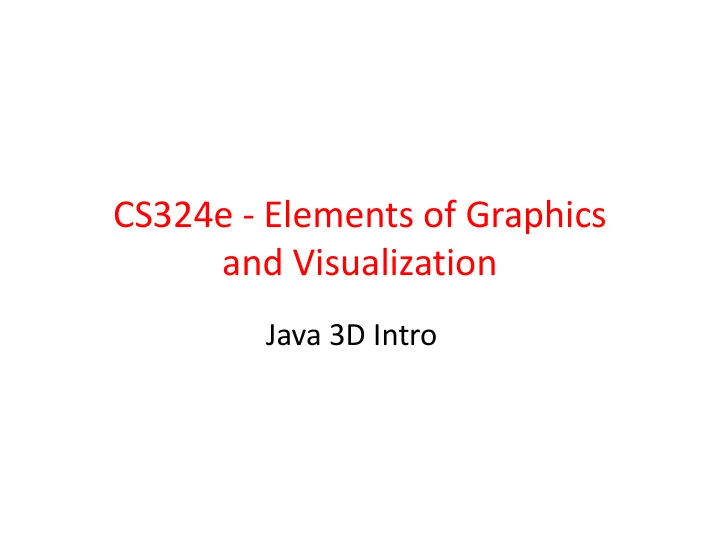 cs324e elements of graphics and visualization