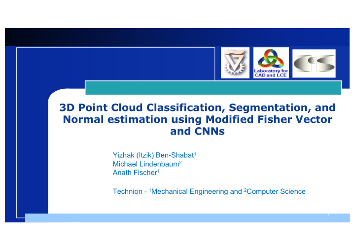 3d point cloud classification segmentation and normal