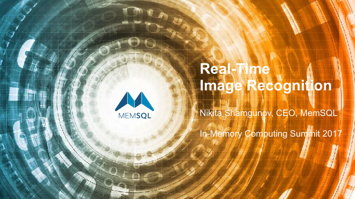 real time image recognition