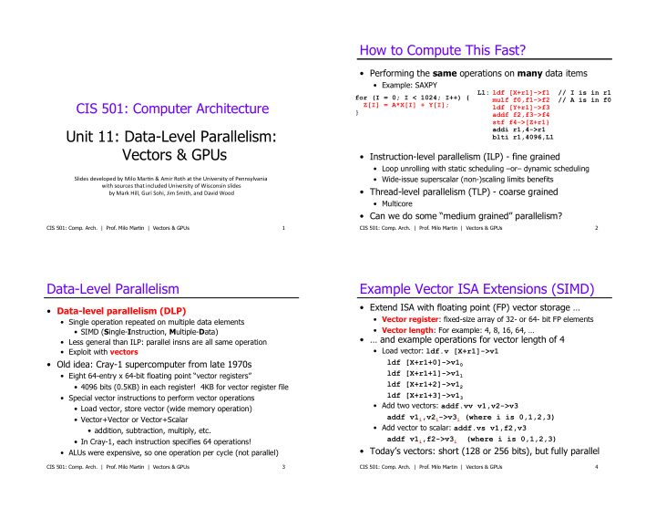 unit 11 data level parallelism