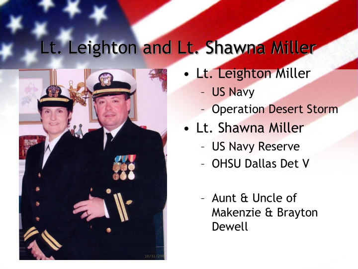 lt leighton and lt shawna miller