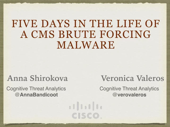five days in the life of a cms brute forcing malware