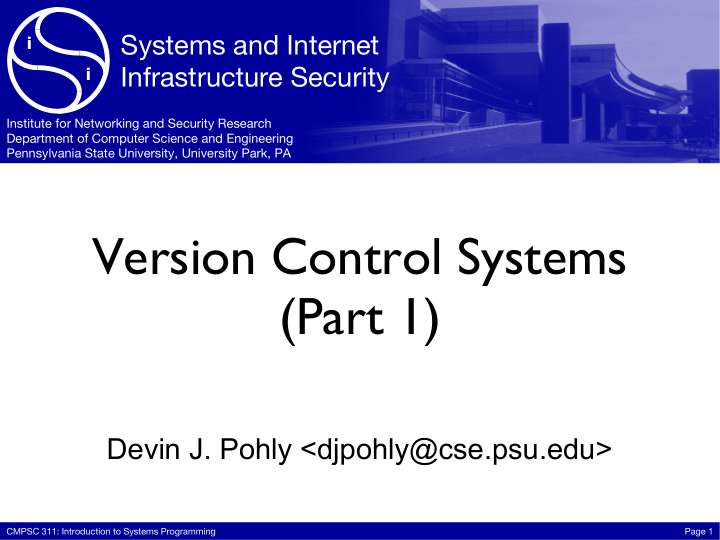 version control systems part 1