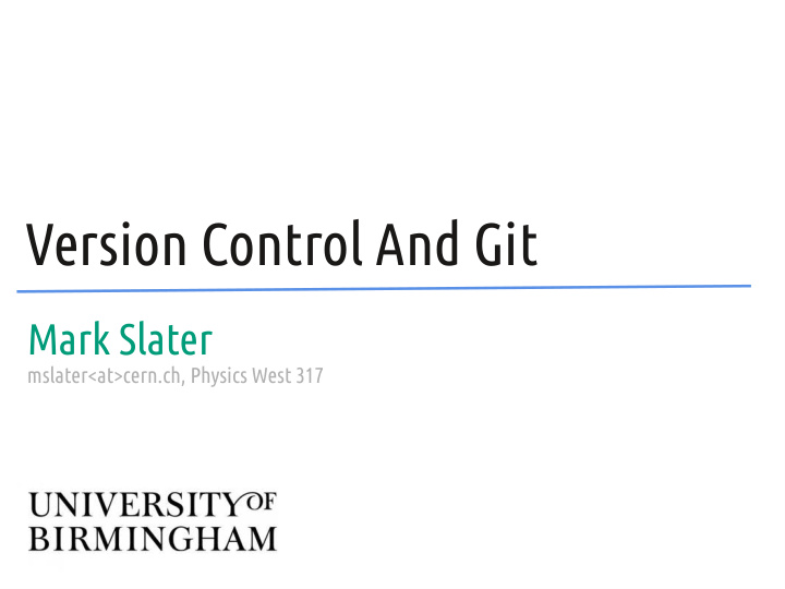 version control and git