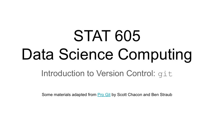 stat 605 data science computing
