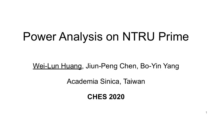 power analysis on ntru prime