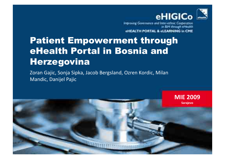 patient empowerment through ehealth portal in bosnia and
