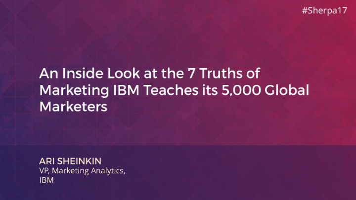 vp marketing analytics ibm vp of marketing analytics ibm