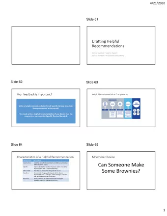 Can Someone Make  will improve the course.  Specific  Explicit about what could be improved, where