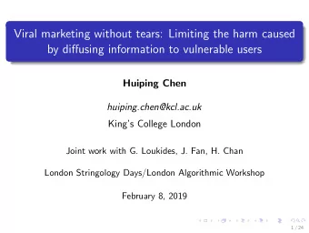 Viral marketing without tears: Limiting the harm caused  by diffusing information to vulnerable