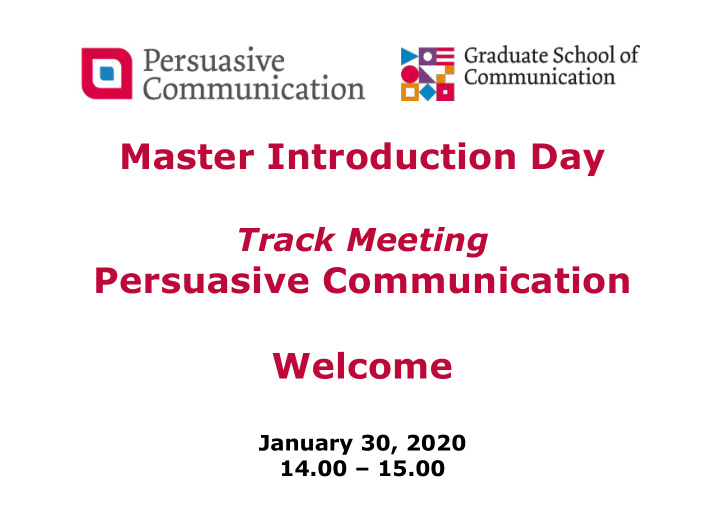 master introduction day