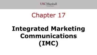 Chapter 17  Integrated Marketing  Communications  (IMC)  Course evaluations  2  A Couple of