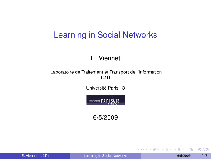 learning in social networks