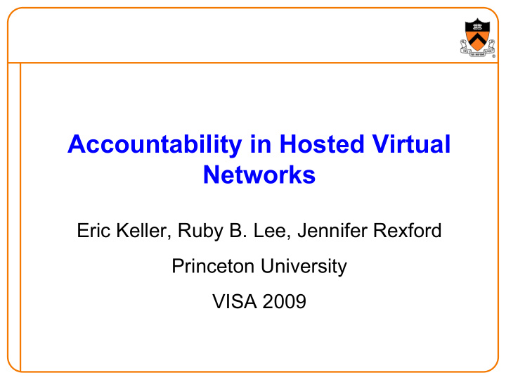 accountability in hosted virtual networks