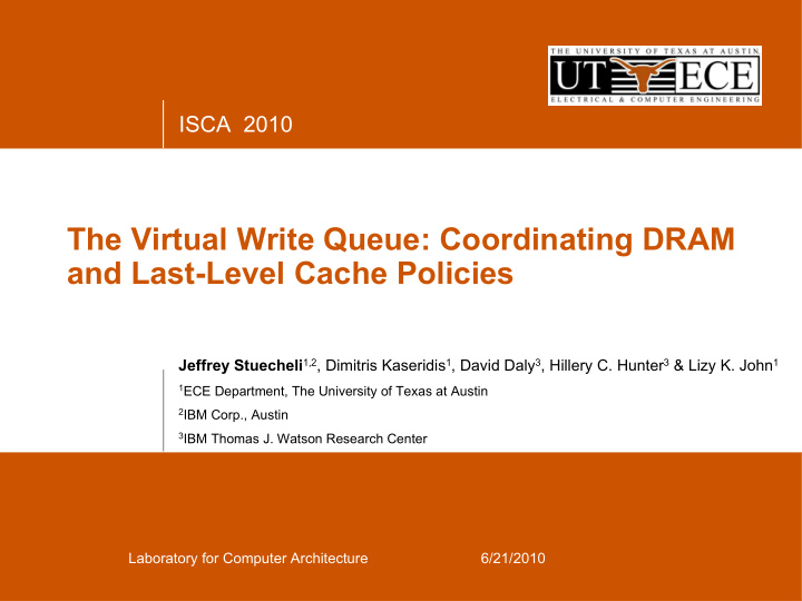 the virtual write queue coordinating dram and last level