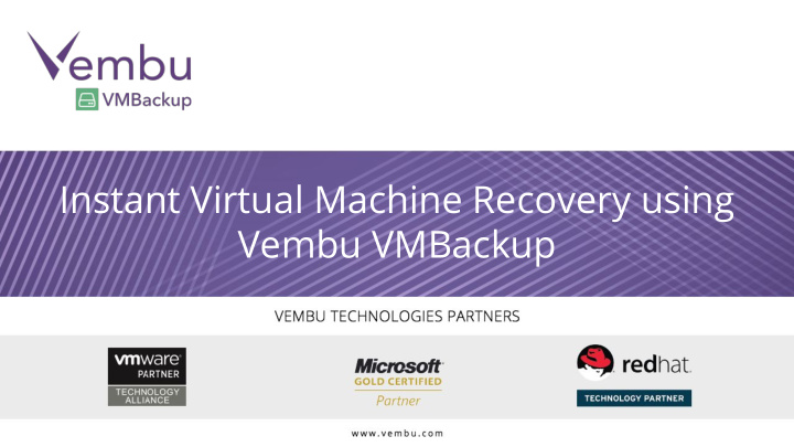 instant virtual machine recovery using vembu vmbackup