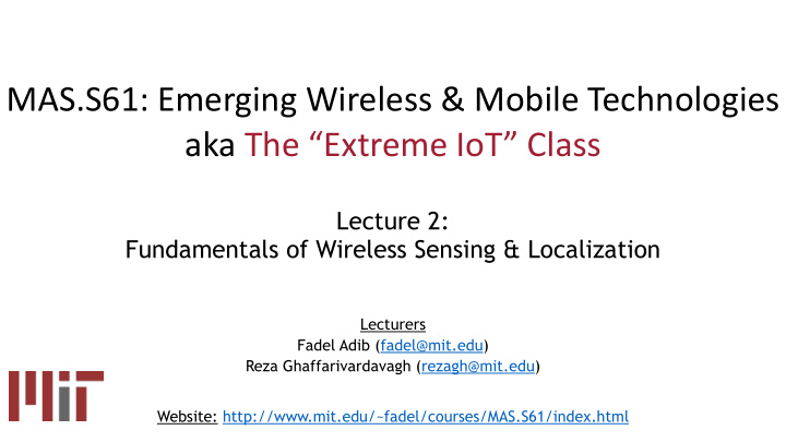 mas s61 emerging wireless mobile technologies
