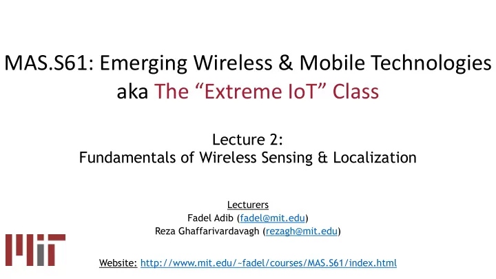 mas s61 emerging wireless mobile technologies