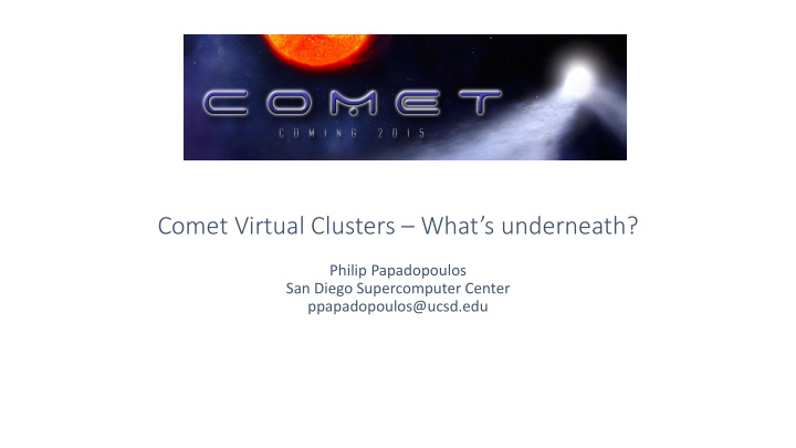comet virtual clusters what s underneath