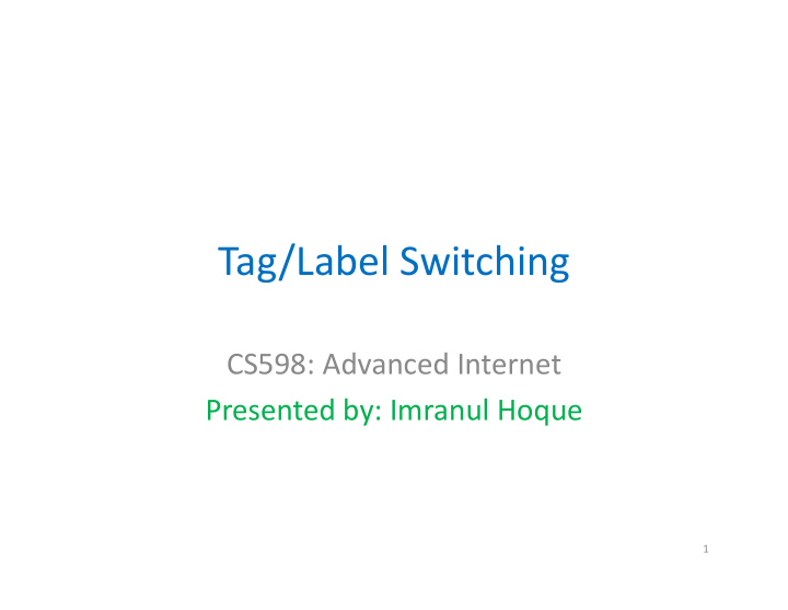 tag label switching