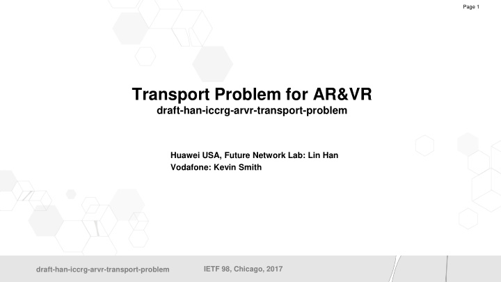 transport problem for ar vr