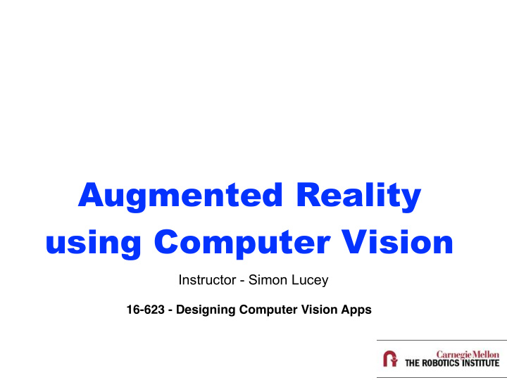 augmented reality using computer vision