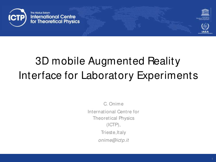 3d mobile augmented reality interface for laboratory